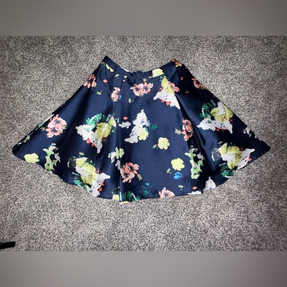 Dancing queen blue floral skirt
